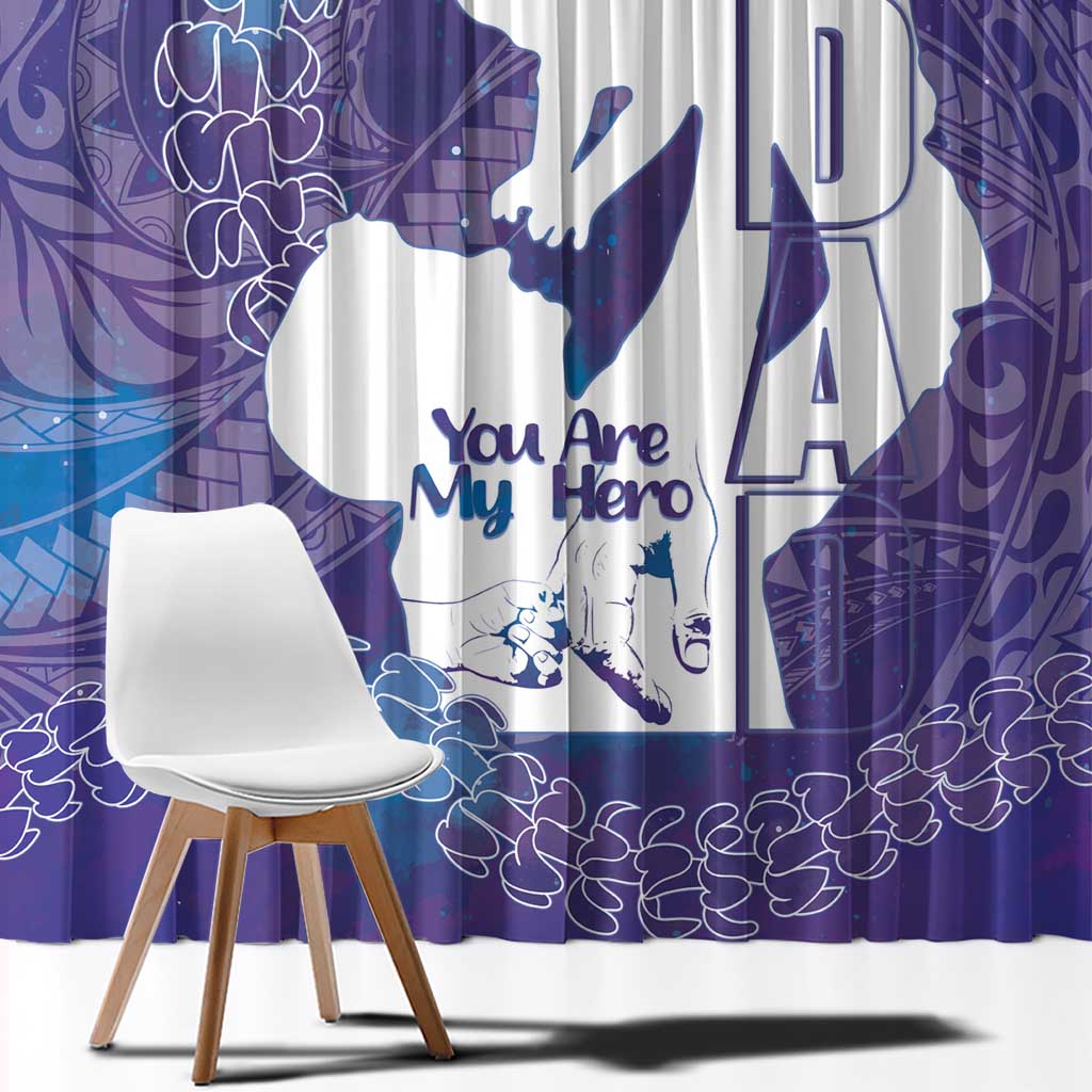 Purple Polynesia Father's Day Window Curtain Dad You Are My Hero
