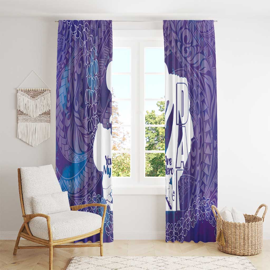 Purple Polynesia Father's Day Window Curtain Dad You Are My Hero