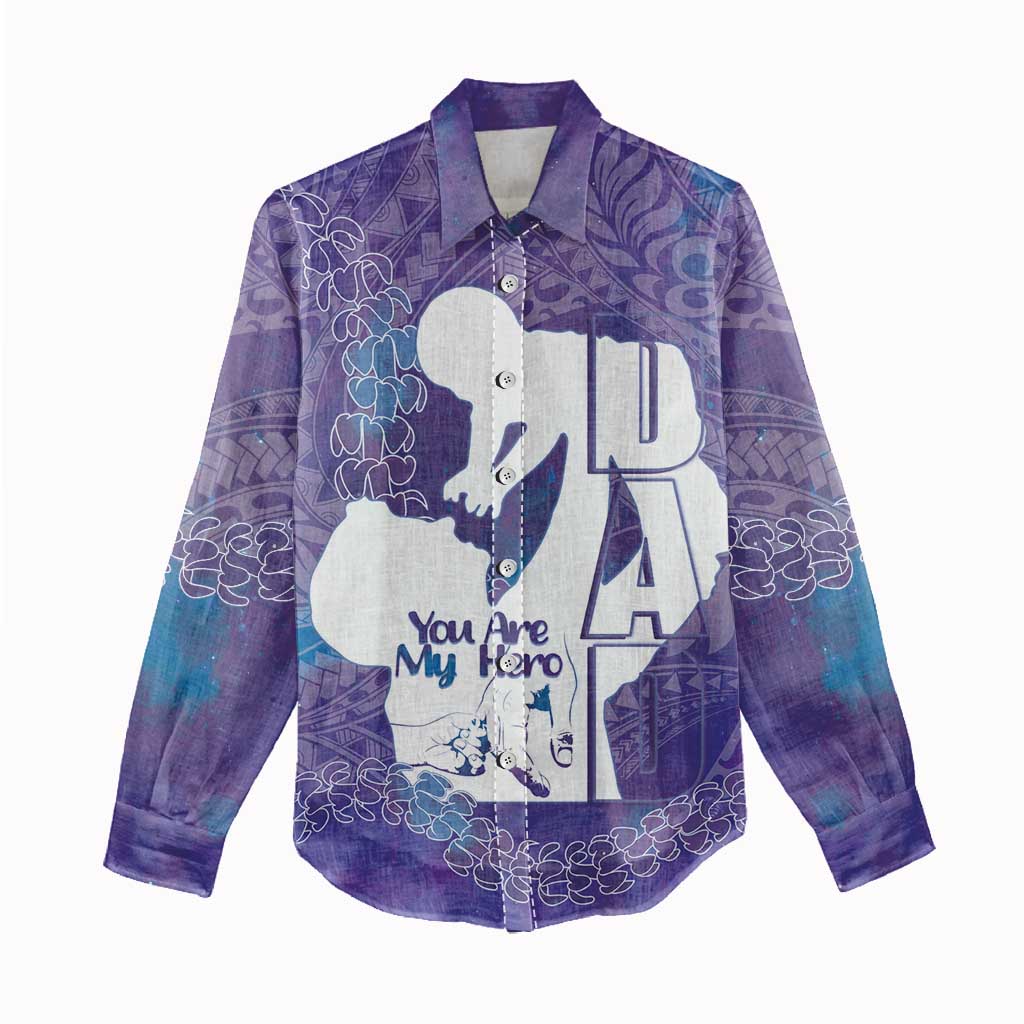 Purple Polynesia Father's Day Women Casual Shirt Dad You Are My Hero LT14 - Polynesian Pride