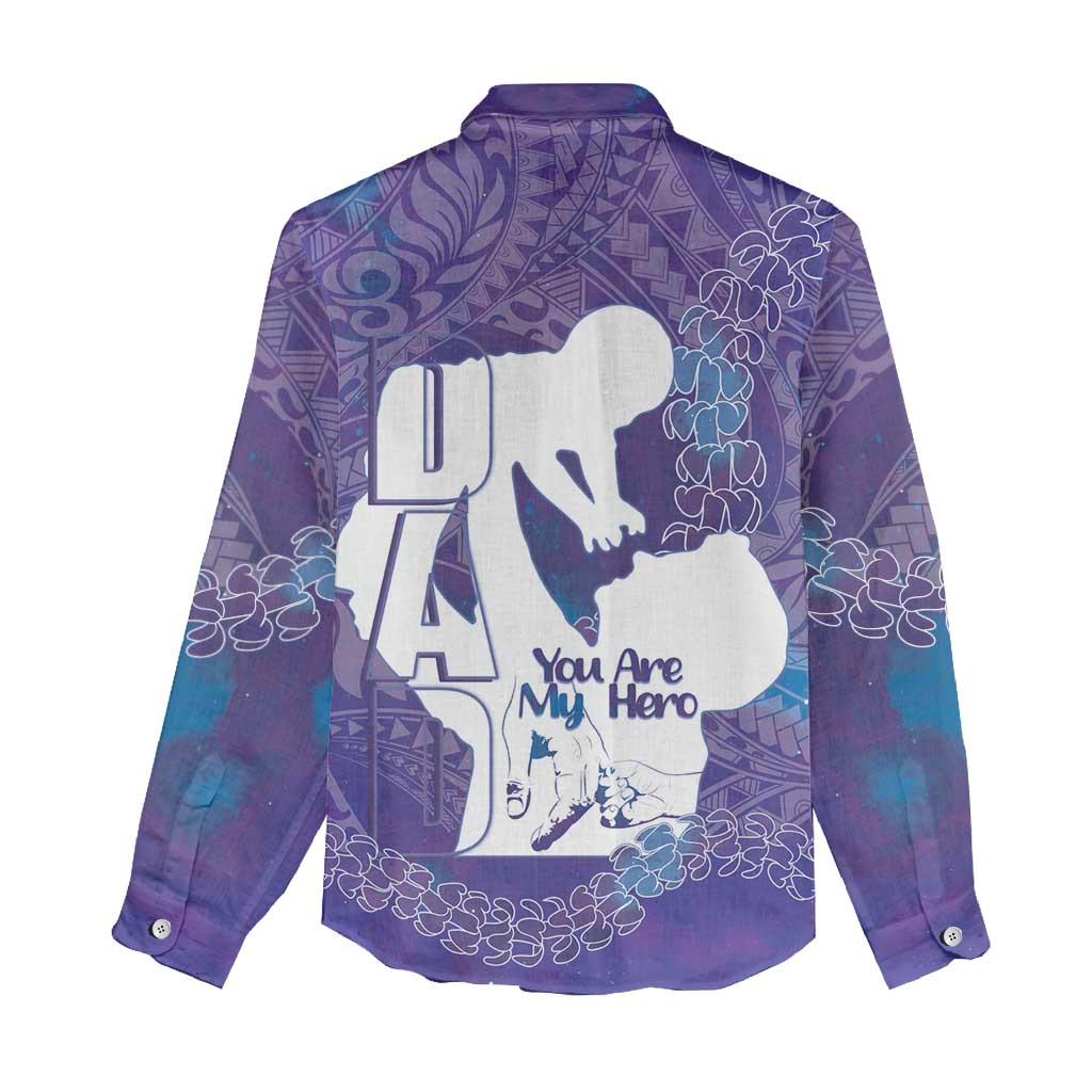 Purple Polynesia Father's Day Women Casual Shirt Dad You Are My Hero LT14 - Polynesian Pride