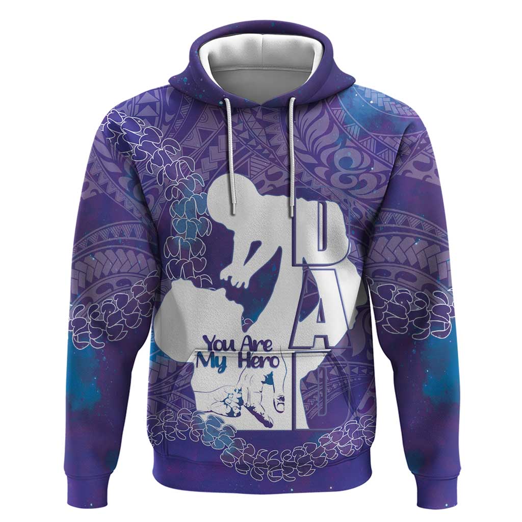 Purple Polynesia Father's Day Zip Hoodie Dad You Are My Hero