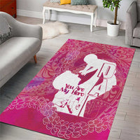 Pink Polynesia Father's Day Area Rug Dad You Are My Hero