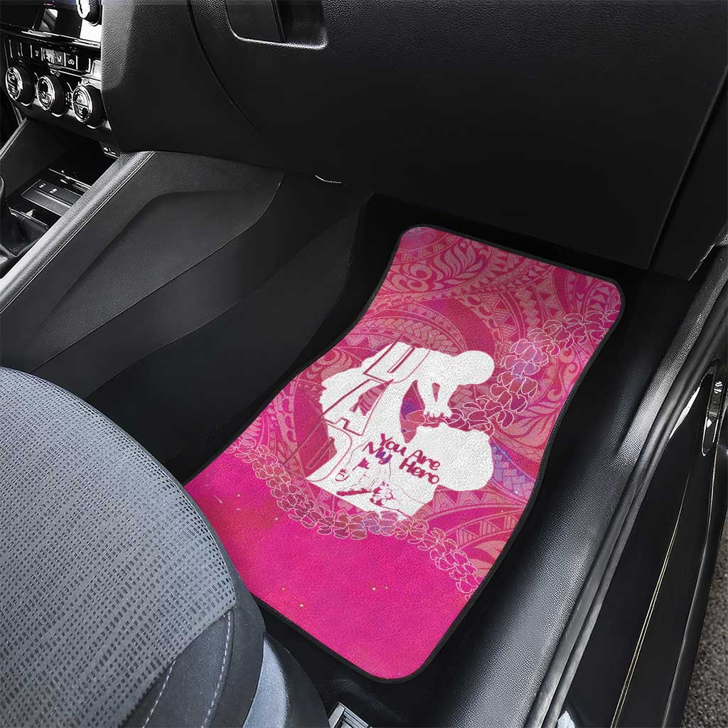 Pink Polynesia Father's Day Car Mats Dad You Are My Hero