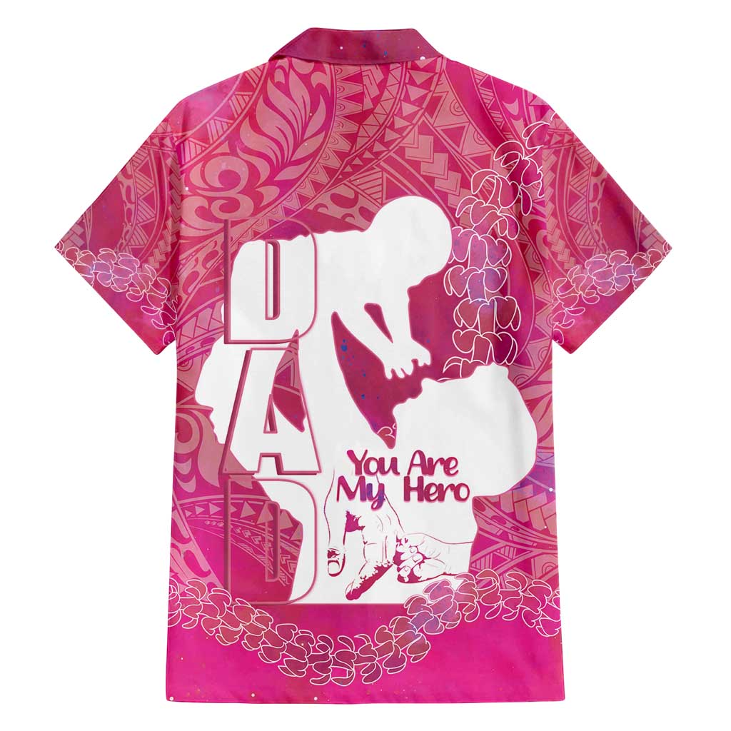 Pink Polynesia Father's Day Family Matching Puletasi and Hawaiian Shirt Dad You Are My Hero
