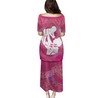 Pink Polynesia Father's Day Family Matching Puletasi and Hawaiian Shirt Dad You Are My Hero