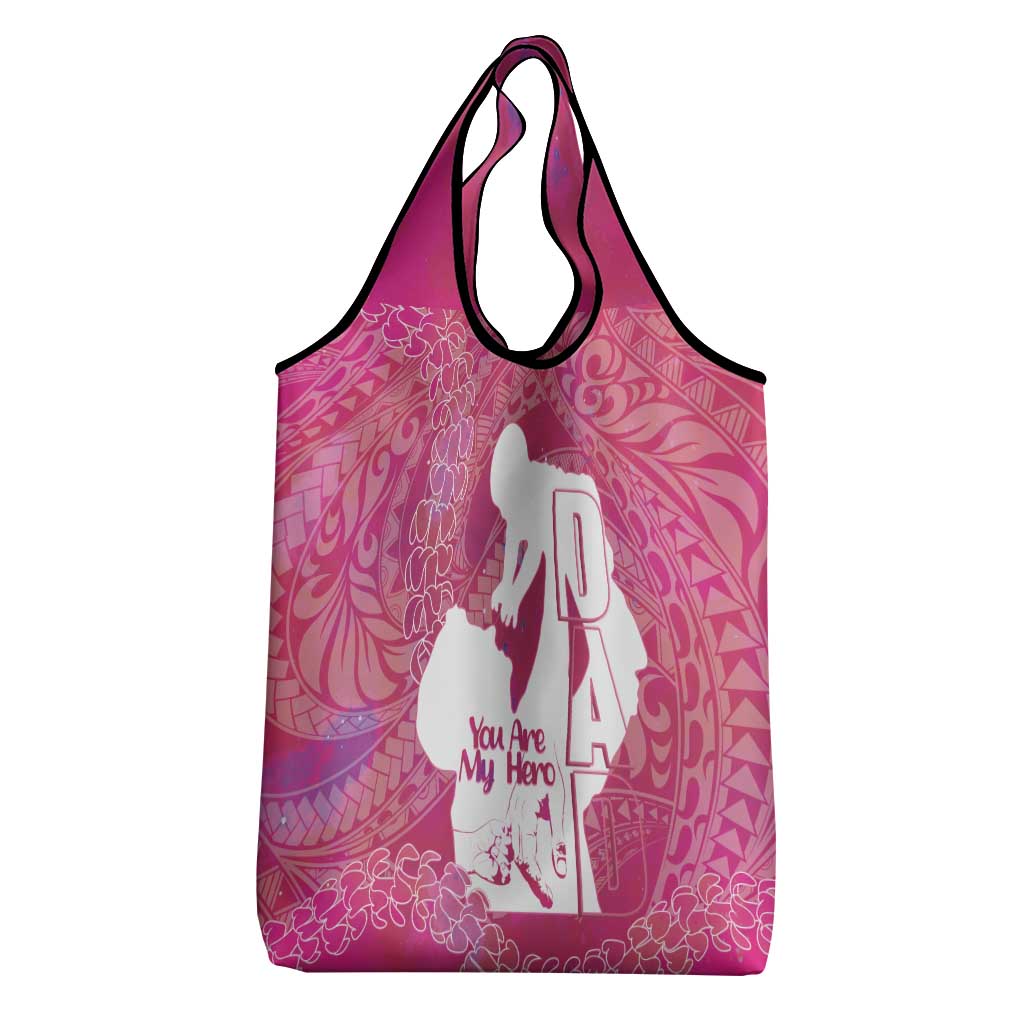 Pink Polynesia Father's Day Grocery Bag Dad You Are My Hero