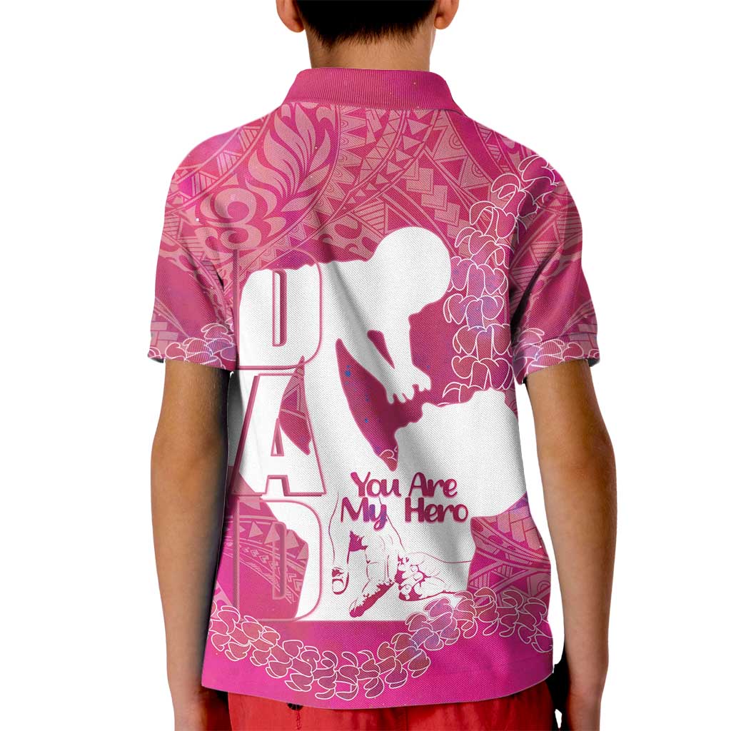 Pink Polynesia Father's Day Kid Polo Shirt Dad You Are My Hero LT14 - Polynesian Pride