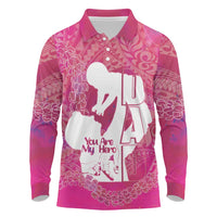 Pink Polynesia Father's Day Long Sleeve Polo Shirt Dad You Are My Hero LT14 Pink - Polynesian Pride