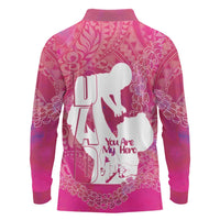 Pink Polynesia Father's Day Long Sleeve Polo Shirt Dad You Are My Hero LT14 - Polynesian Pride