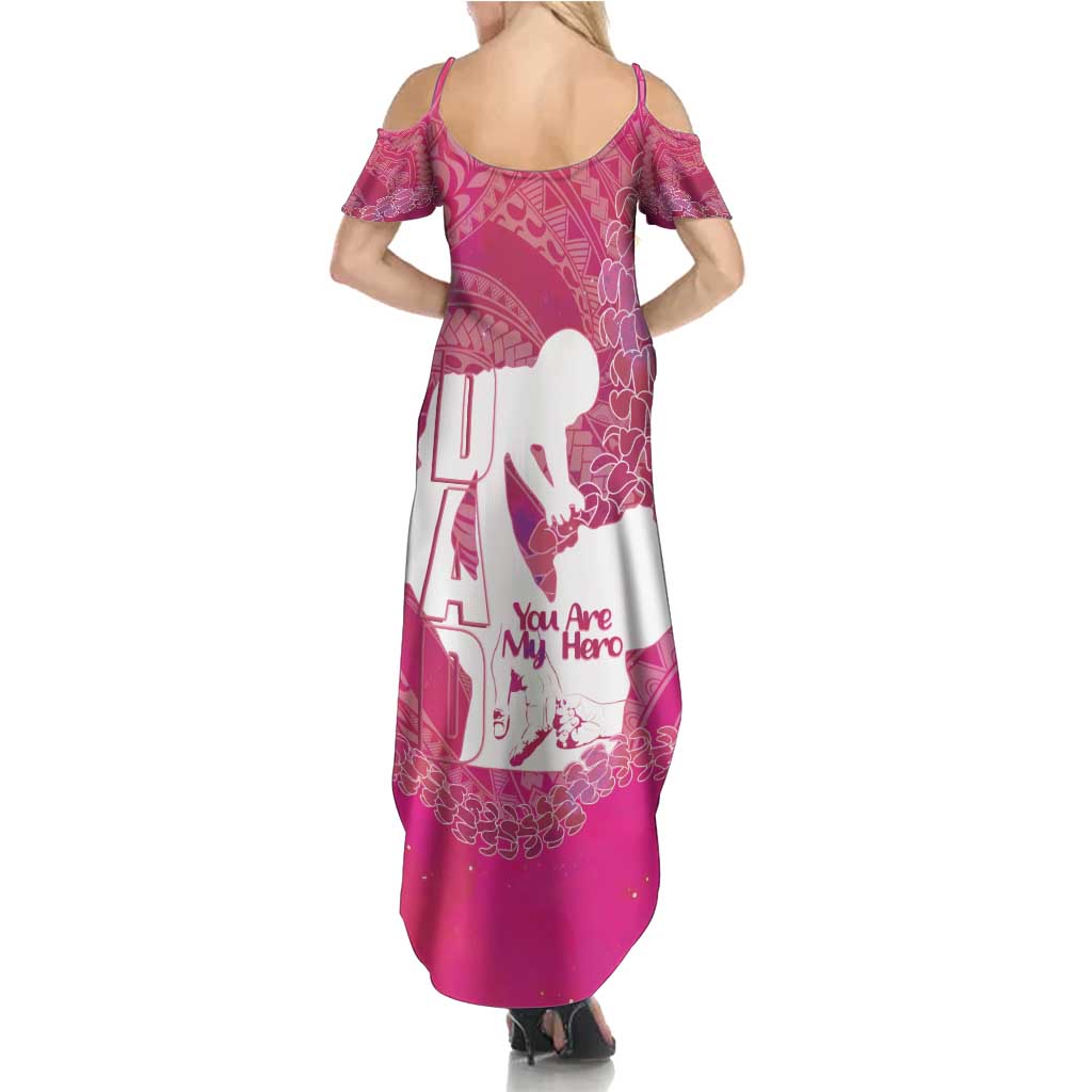 Pink Polynesia Father's Day Summer Maxi Dress Dad You Are My Hero LT14 - Polynesian Pride