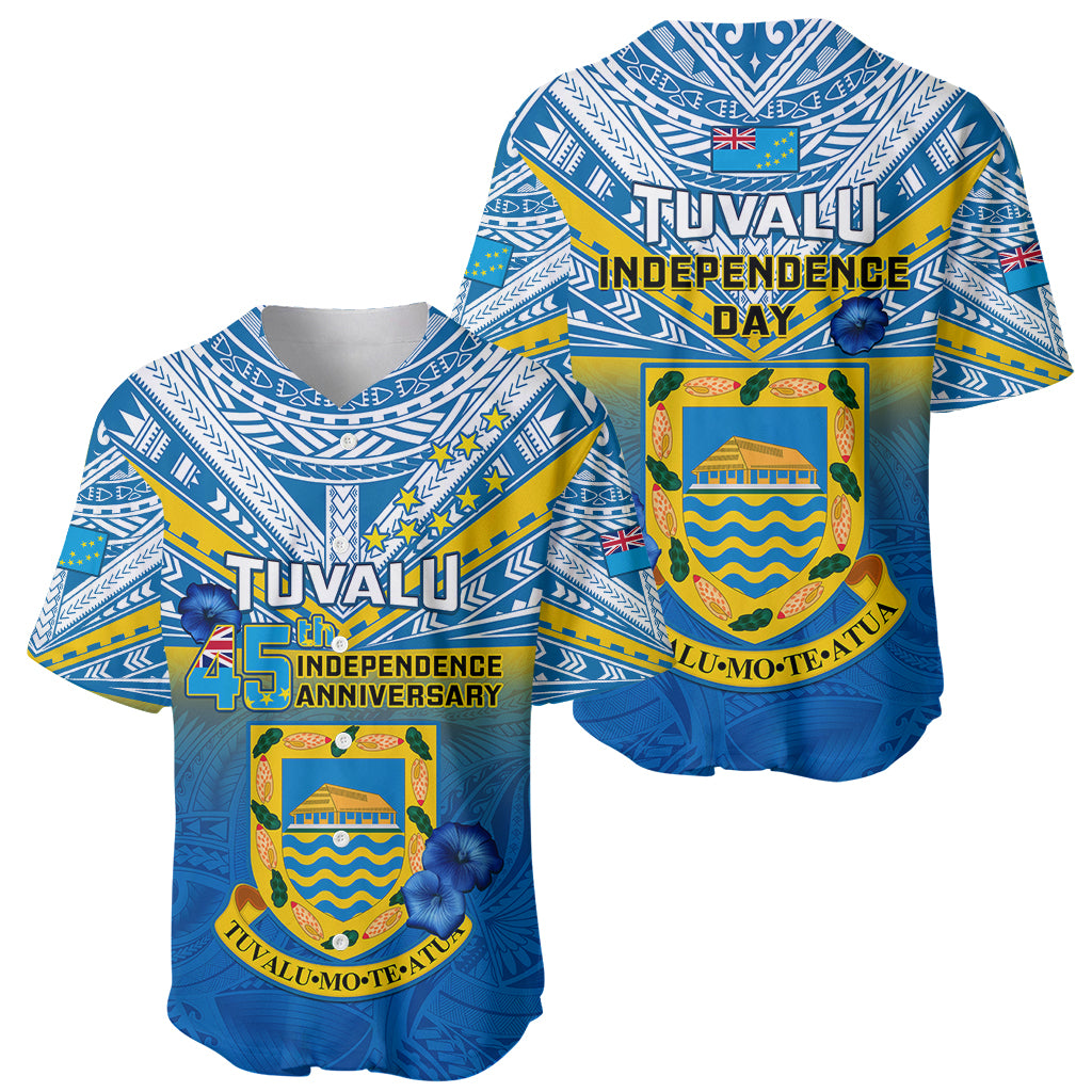 Tuvalu Independence Day Baseball Jersey Tuvaluan Proud 45th Anniversary Polynesian Pattern LT14 - Polynesian Pride