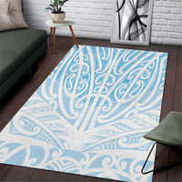 Blue New Zealand Puhoro Maori Tattoo Area Rug LT14 Blue - Polynesian Pride