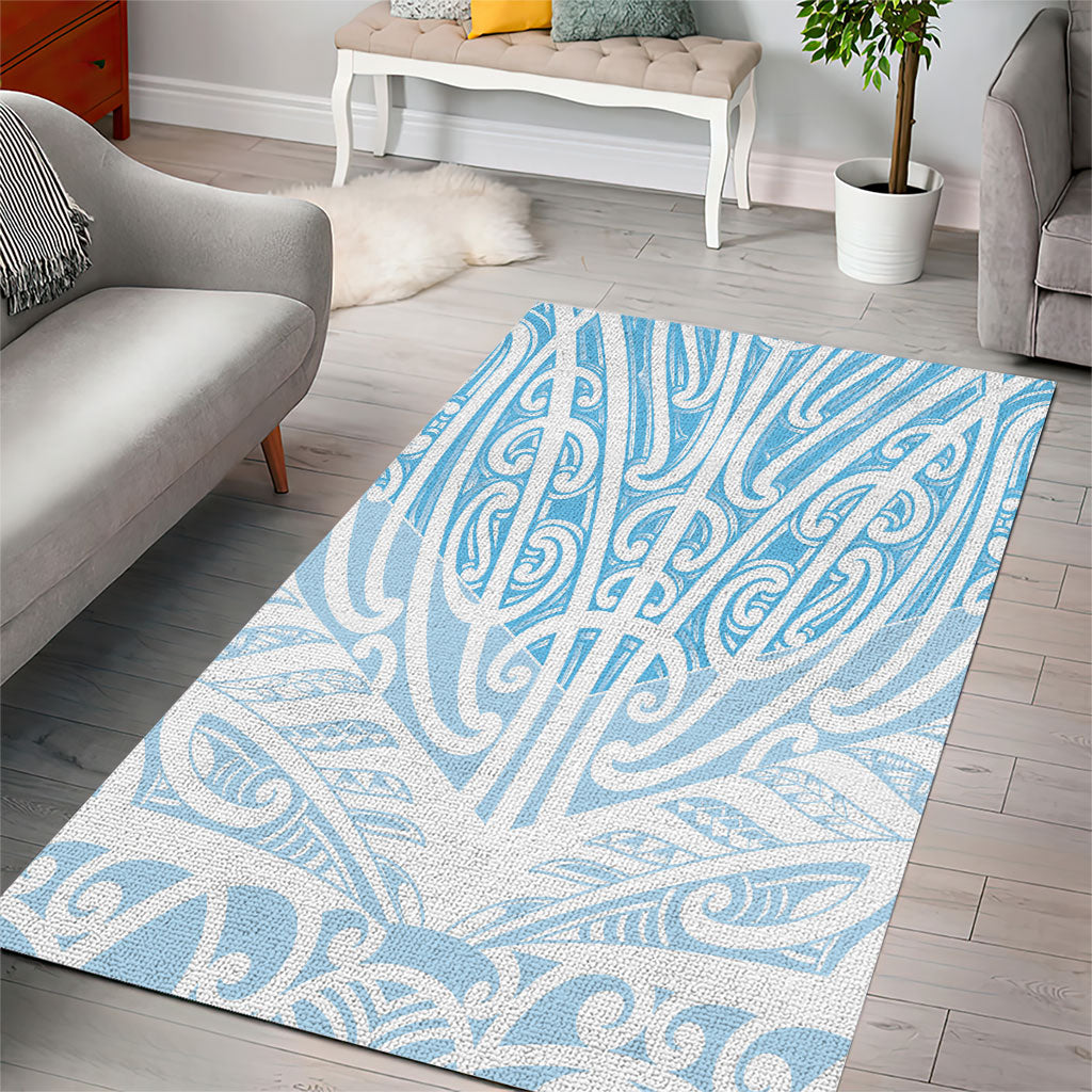 Blue New Zealand Puhoro Maori Tattoo Area Rug LT14 - Polynesian Pride