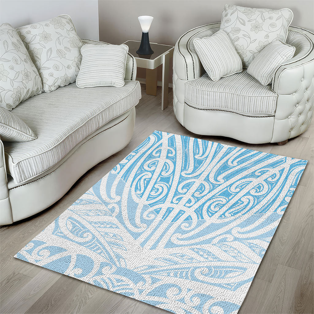 Blue New Zealand Puhoro Maori Tattoo Area Rug LT14 - Polynesian Pride
