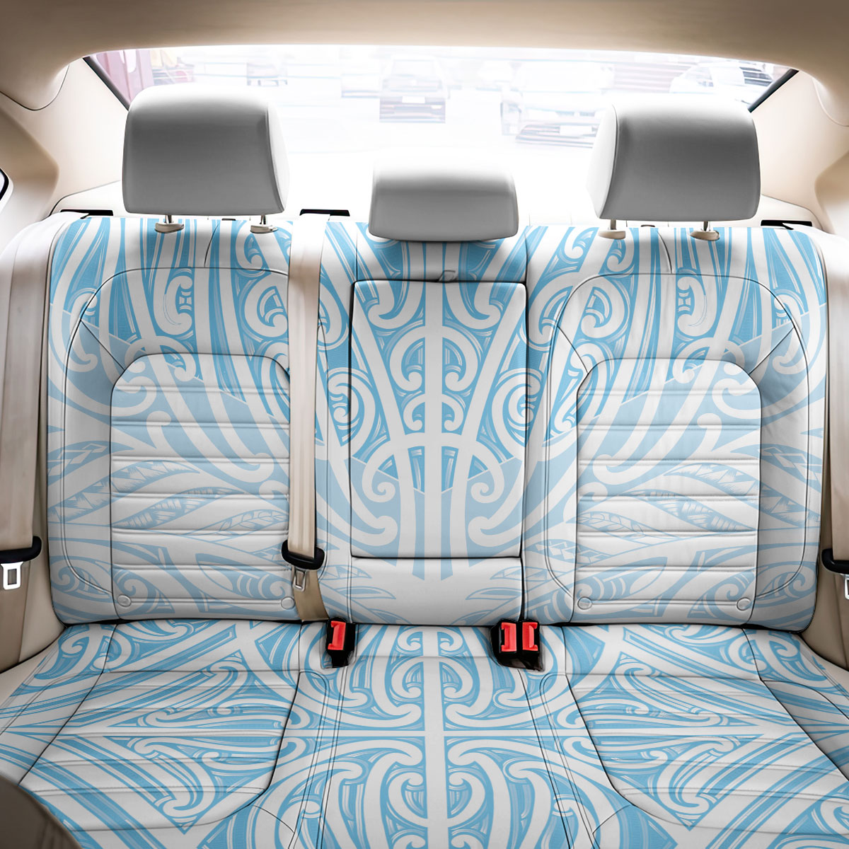 Blue New Zealand Puhoro Maori Tattoo Back Car Seat Cover LT14 - Polynesian Pride