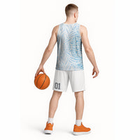 Blue New Zealand Puhoro Maori Tattoo Basketball Jersey LT14 - Polynesian Pride