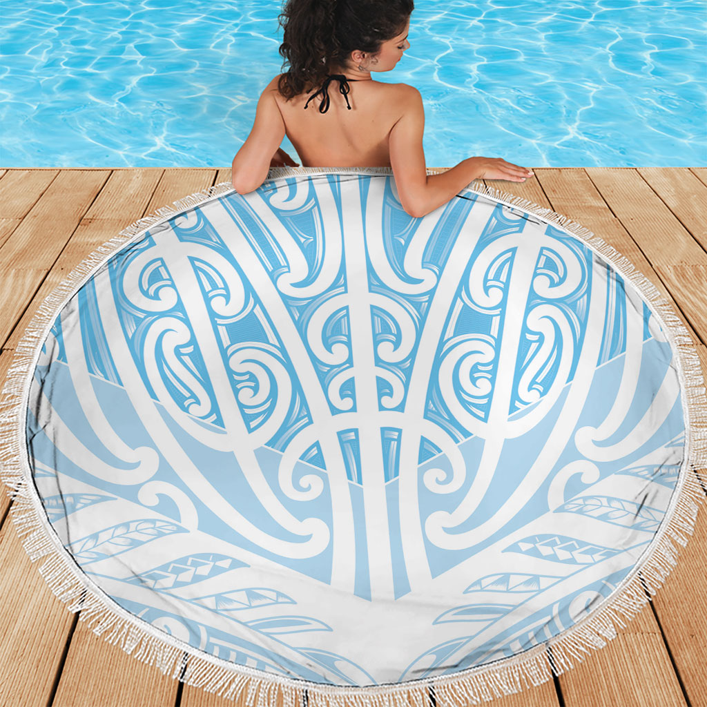 Blue New Zealand Puhoro Maori Tattoo Beach Blanket LT14 - Polynesian Pride