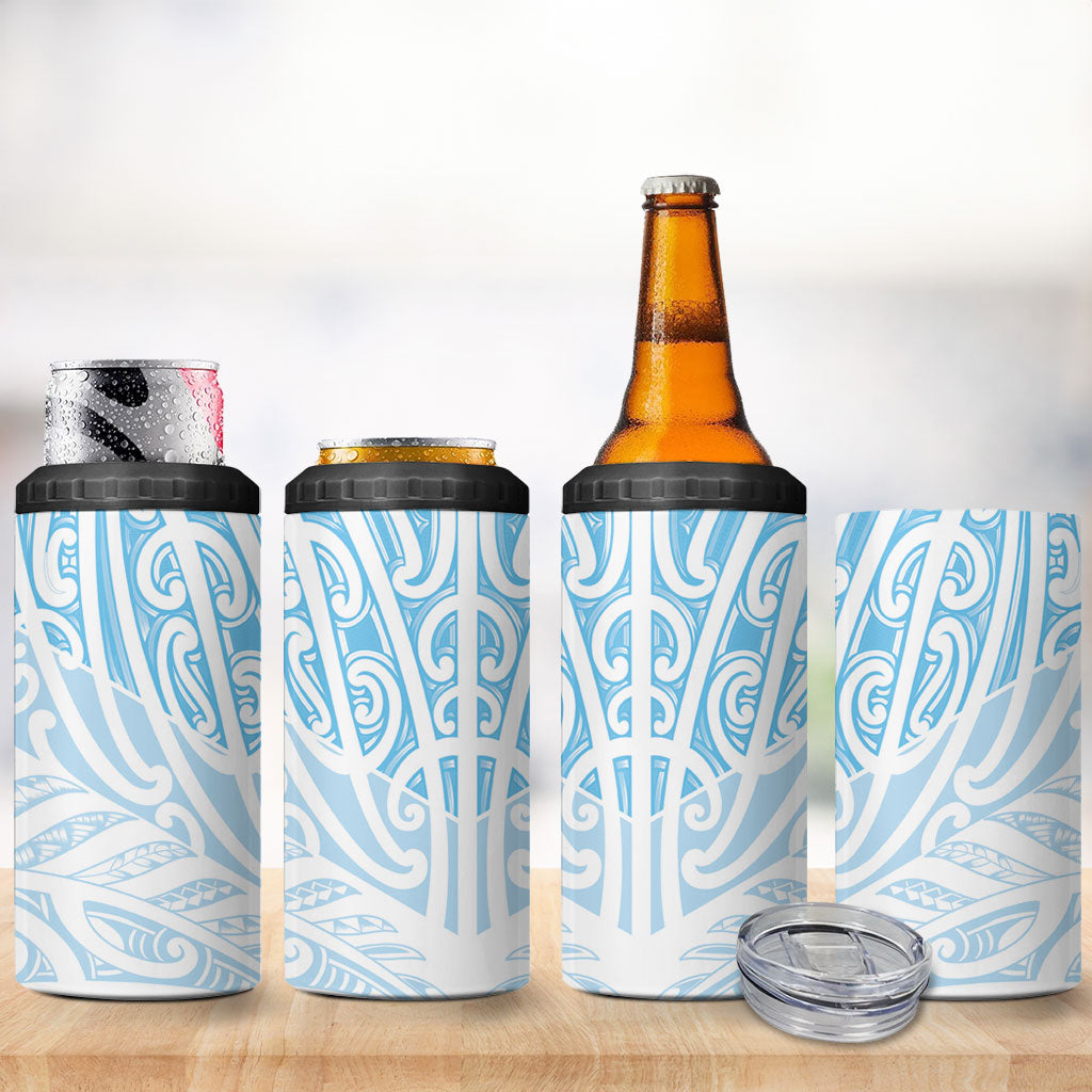Blue New Zealand Puhoro Maori Tattoo 4 in 1 Can Cooler Tumbler LT14 - Polynesian Pride