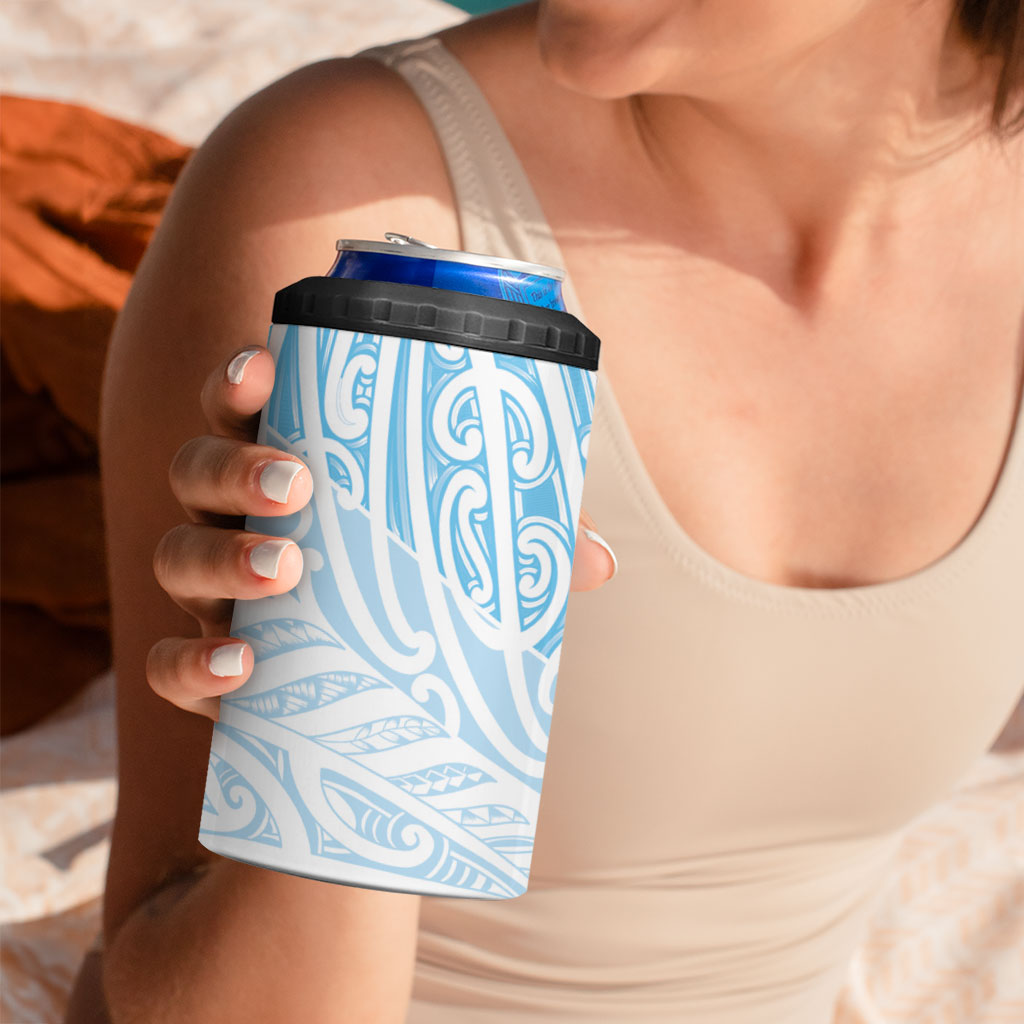 Blue New Zealand Puhoro Maori Tattoo 4 in 1 Can Cooler Tumbler LT14 - Polynesian Pride