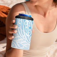 Blue New Zealand Puhoro Maori Tattoo 4 in 1 Can Cooler Tumbler LT14 - Polynesian Pride
