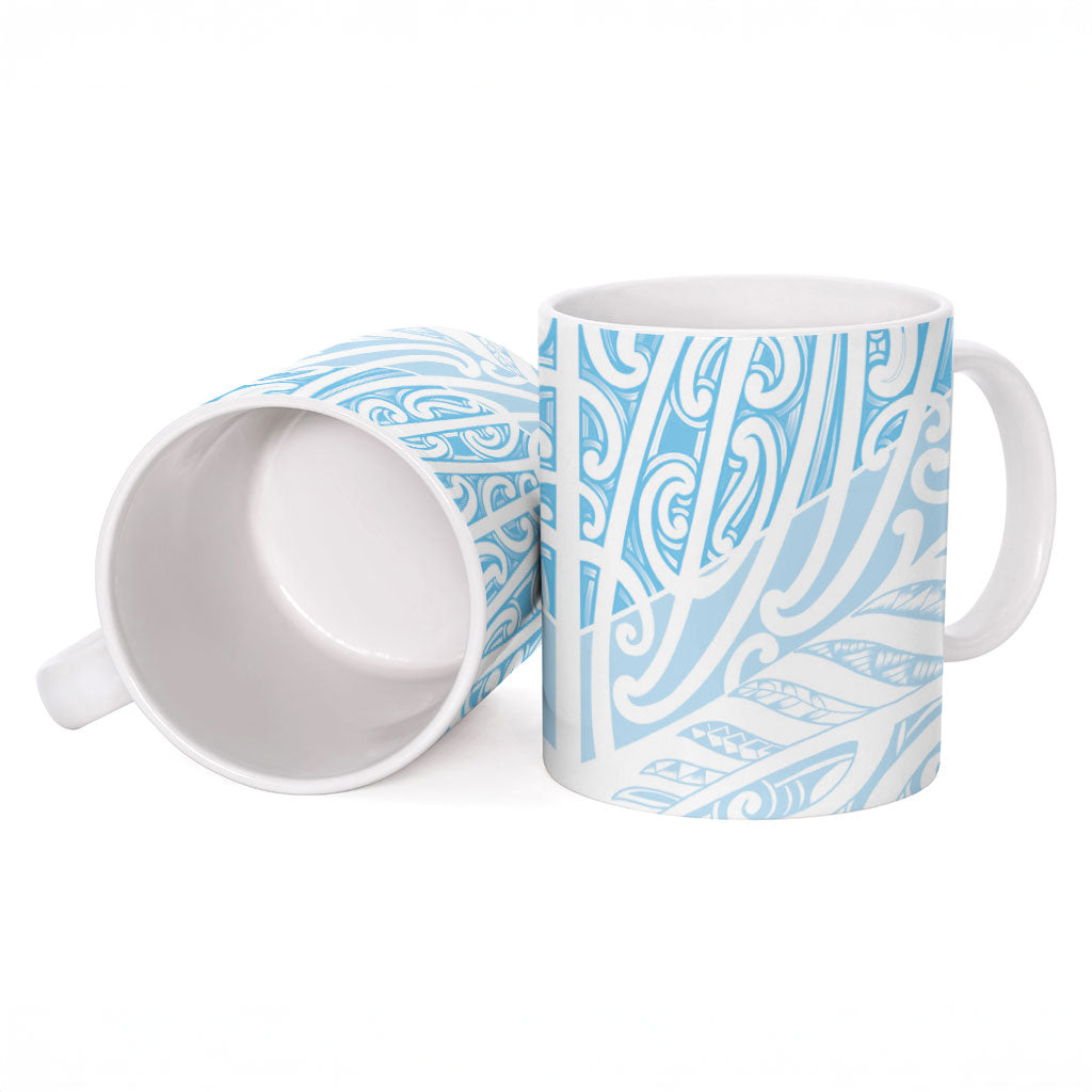 Blue New Zealand Puhoro Maori Tattoo Ceramic Mug LT14 - Polynesian Pride
