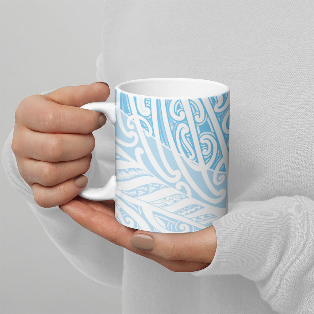 Blue New Zealand Puhoro Maori Tattoo Ceramic Mug LT14 - Polynesian Pride