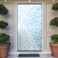 Blue New Zealand Puhoro Maori Tattoo Door Cover LT14 Blue - Polynesian Pride