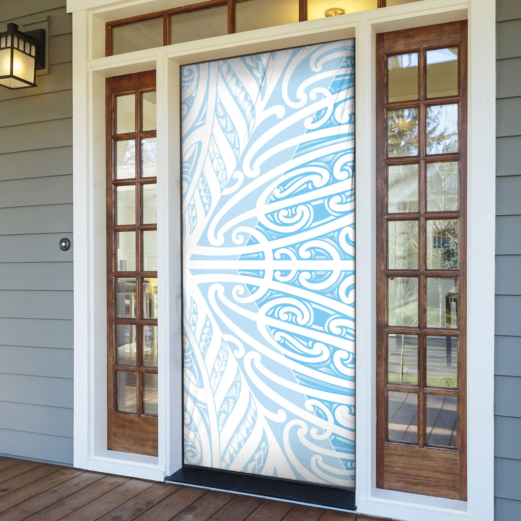 Blue New Zealand Puhoro Maori Tattoo Door Cover LT14 - Polynesian Pride