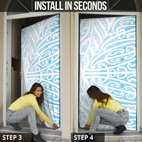 Blue New Zealand Puhoro Maori Tattoo Door Cover LT14 - Polynesian Pride