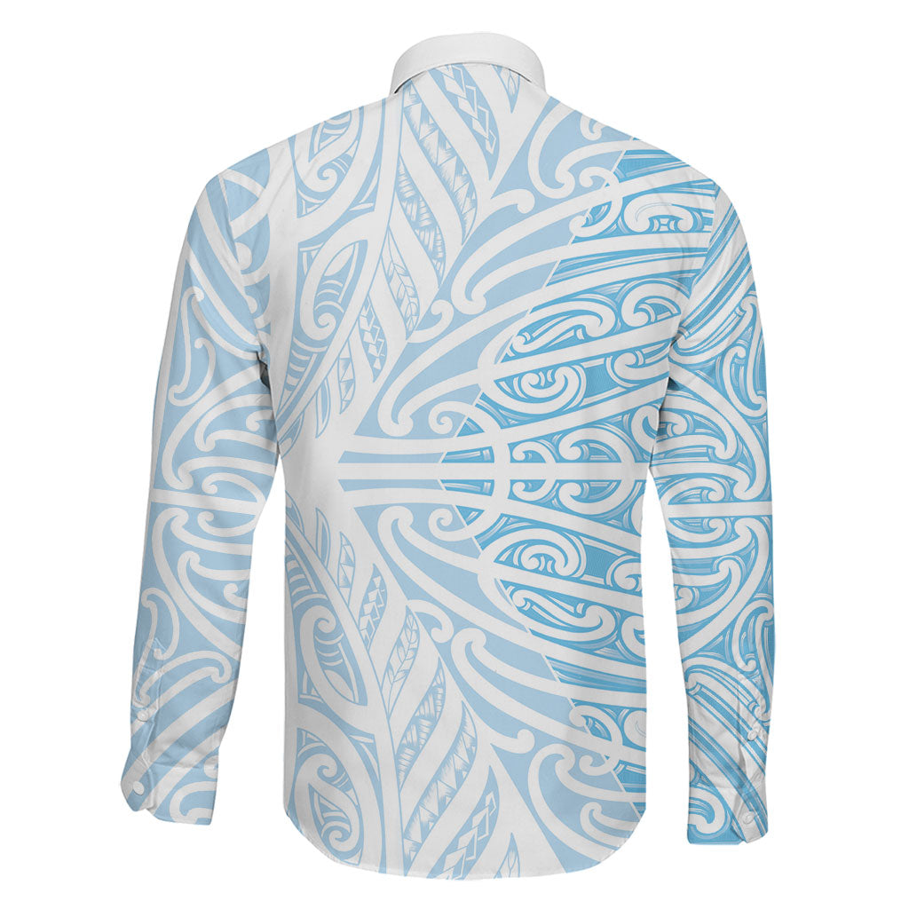 Blue New Zealand Puhoro Maori Tattoo Family Matching Tank Maxi Dress and Hawaiian Shirt LT14 - Polynesian Pride