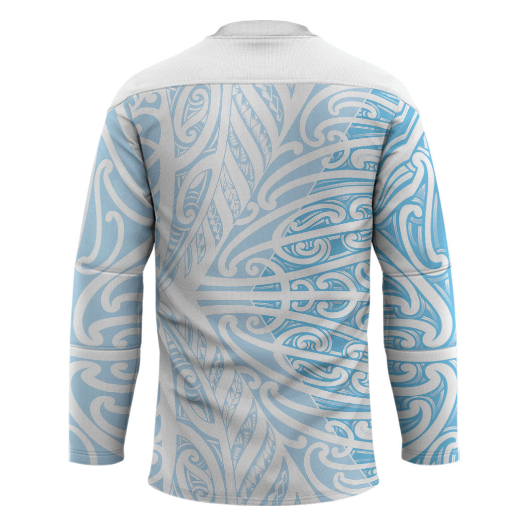 Blue New Zealand Puhoro Maori Tattoo Hockey Jersey LT14 - Polynesian Pride