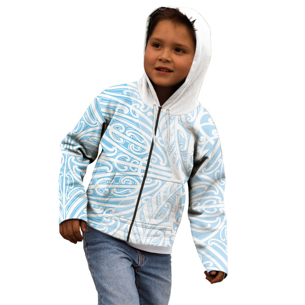 Blue New Zealand Puhoro Maori Tattoo Kid Hoodie LT14 - Polynesian Pride
