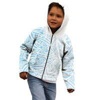Blue New Zealand Puhoro Maori Tattoo Kid Hoodie LT14 - Polynesian Pride