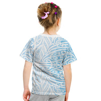 Blue New Zealand Puhoro Maori Tattoo Kid T Shirt LT14 - Polynesian Pride