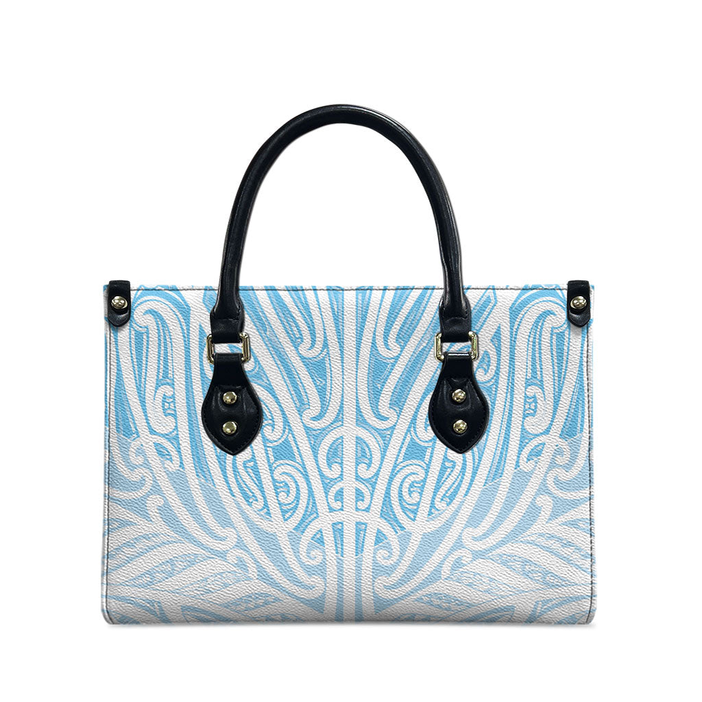 Blue New Zealand Puhoro Maori Tattoo Leather Bag LT14 - Polynesian Pride