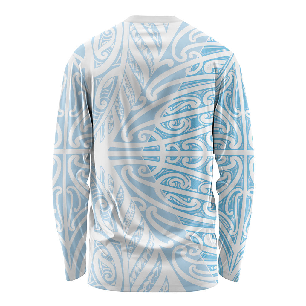 Blue New Zealand Puhoro Maori Tattoo Long Sleeve Shirt LT14 - Polynesian Pride