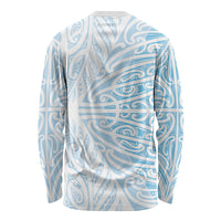 Blue New Zealand Puhoro Maori Tattoo Long Sleeve Shirt LT14 - Polynesian Pride