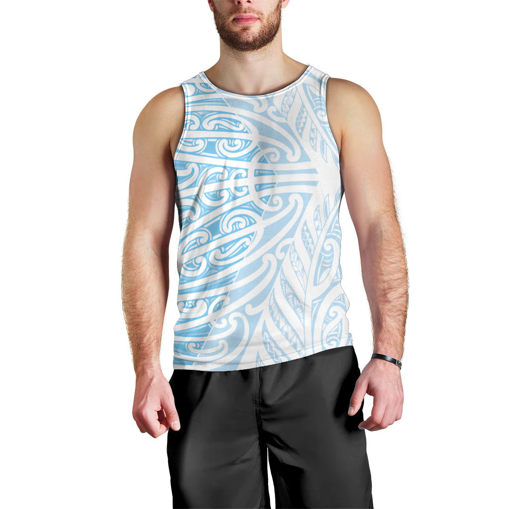 Blue New Zealand Puhoro Maori Tattoo Men Tank Top LT14 - Polynesian Pride
