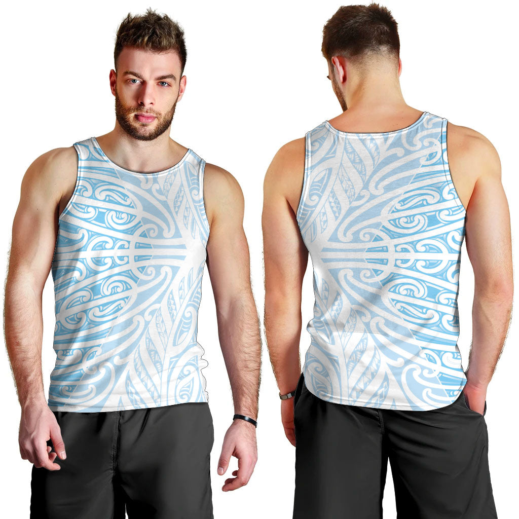 Blue New Zealand Puhoro Maori Tattoo Men Tank Top LT14 - Polynesian Pride