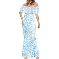 Blue New Zealand Puhoro Maori Tattoo Mermaid Dress LT14 - Polynesian Pride