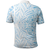 Blue New Zealand Puhoro Maori Tattoo Polo Shirt LT14 - Polynesian Pride