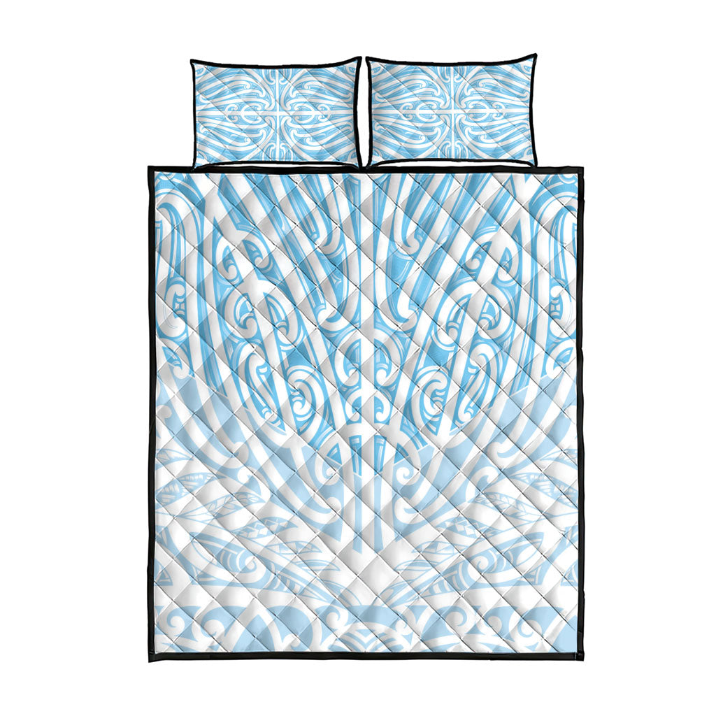 Blue New Zealand Puhoro Maori Tattoo Quilt Bed Set LT14 - Polynesian Pride