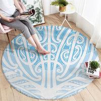 Blue New Zealand Puhoro Maori Tattoo Round Carpet LT14 - Polynesian Pride