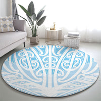 Blue New Zealand Puhoro Maori Tattoo Round Carpet LT14 - Polynesian Pride