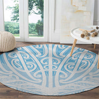 Blue New Zealand Puhoro Maori Tattoo Round Carpet LT14 - Polynesian Pride