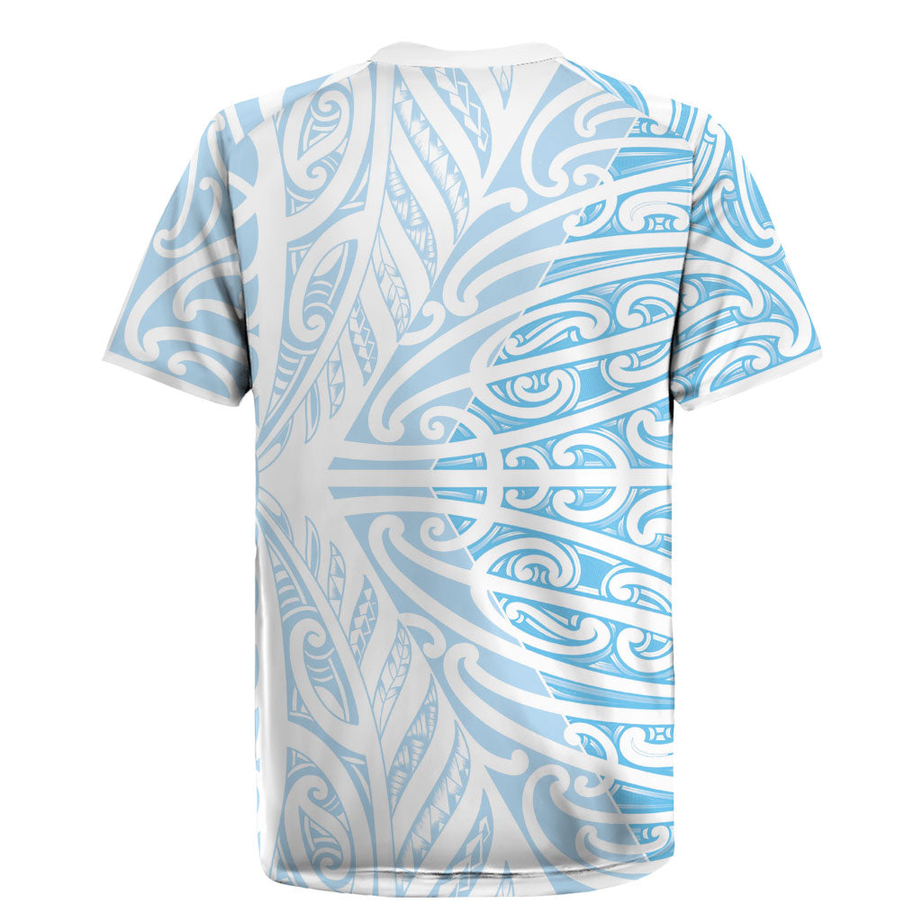 Blue New Zealand Puhoro Maori Tattoo Rugby Jersey LT14 - Polynesian Pride