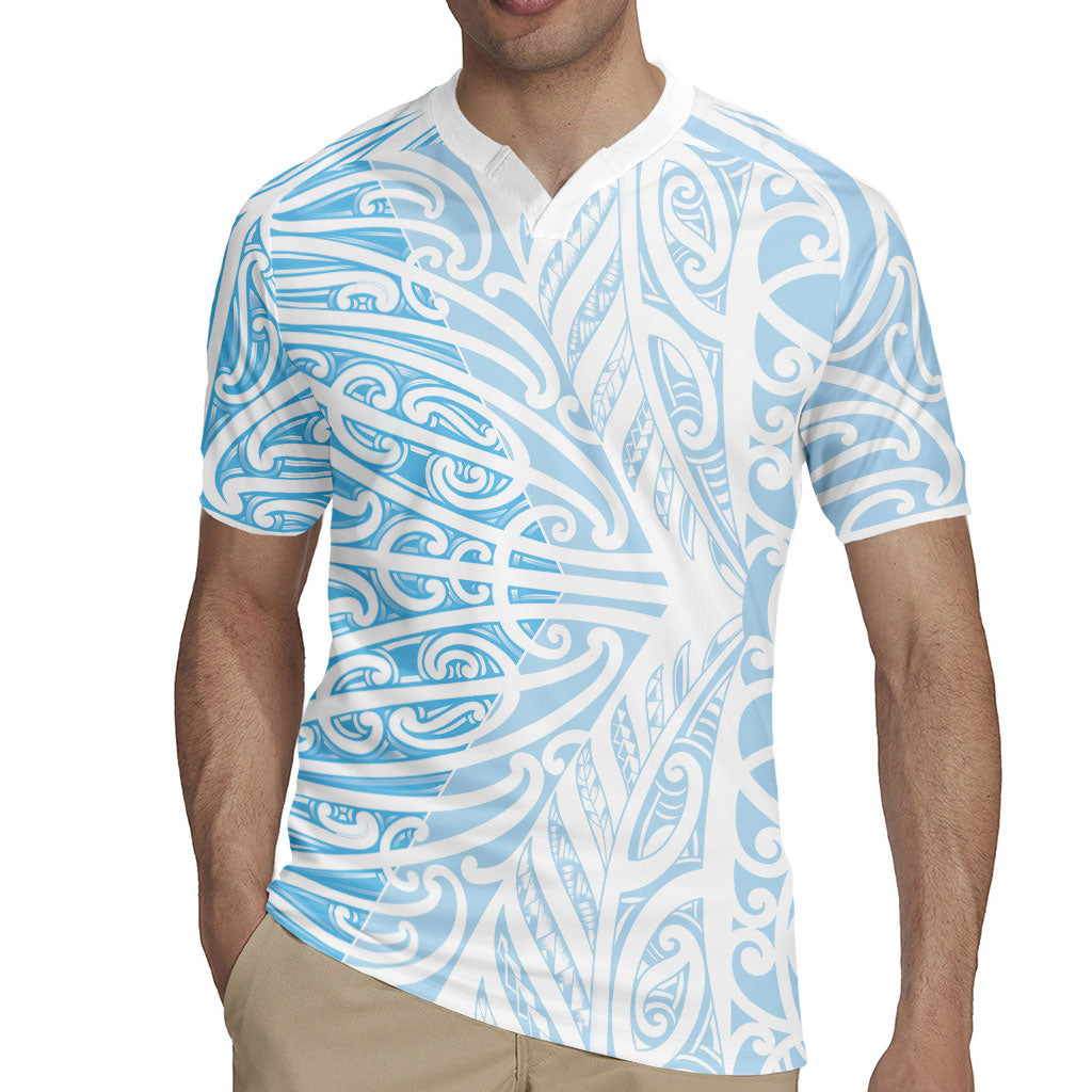 Blue New Zealand Puhoro Maori Tattoo Rugby Jersey LT14 - Polynesian Pride