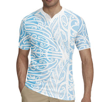 Blue New Zealand Puhoro Maori Tattoo Rugby Jersey LT14 - Polynesian Pride