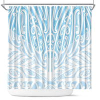 Blue New Zealand Puhoro Maori Tattoo Shower Curtain LT14 Blue - Polynesian Pride