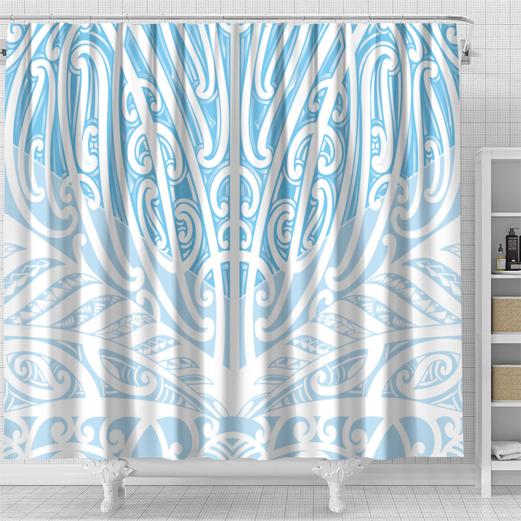 Blue New Zealand Puhoro Maori Tattoo Shower Curtain LT14 - Polynesian Pride